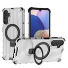 For Samsung Galaxy A14 4G Grating Holder Shockproof Phone Case(Transparent) - 1