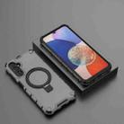 For Samsung Galaxy A14 4G Grating Holder Shockproof Phone Case(Transparent Black) - 2