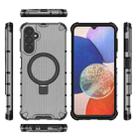 For Samsung Galaxy A14 4G Grating Holder Shockproof Phone Case(Transparent Black) - 3