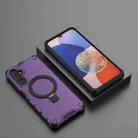 For Samsung Galaxy A14 4G Grating Holder Shockproof Phone Case(Purple) - 2