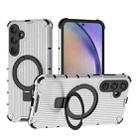 For Samsung Galaxy A35 5G Grating Holder Shockproof Phone Case(Transparent) - 1