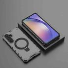 For Samsung Galaxy A35 5G Grating Holder Shockproof Phone Case(Transparent Black) - 2