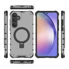 For Samsung Galaxy A35 5G Grating Holder Shockproof Phone Case(Transparent Black) - 3