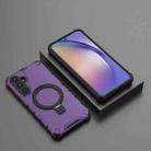 For Samsung Galaxy A35 5G Grating Holder Shockproof Phone Case(Purple) - 2
