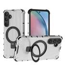 For Samsung Galaxy A55 5G Grating Holder Shockproof Phone Case(Transparent) - 1