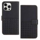 For iPhone 15 Pro Woven Embossed RFID Blocking Leather Phone Case(Black) - 1