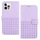 For iPhone 12 Pro Max Woven Embossed RFID Blocking Leather Phone Case(Purple) - 1