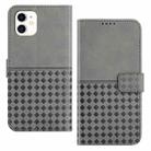 For iPhone 12 mini Woven Embossed RFID Blocking Leather Phone Case(Grey) - 1