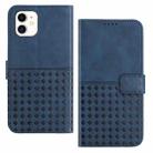 For iPhone 12 mini Woven Embossed RFID Blocking Leather Phone Case(Blue) - 1