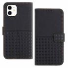 For iPhone 12 mini Woven Embossed RFID Blocking Leather Phone Case(Black) - 1