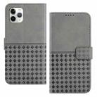 For iPhone 11 Pro Max Woven Embossed RFID Blocking Leather Phone Case(Grey) - 1