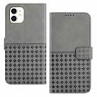 For iPhone 11 Woven Embossed RFID Blocking Leather Phone Case(Grey) - 1