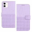 For iPhone 11 Woven Embossed RFID Blocking Leather Phone Case(Purple) - 1