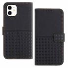 For iPhone 11 Woven Embossed RFID Blocking Leather Phone Case(Black) - 1