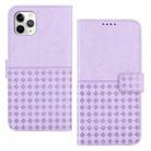 For iPhone 11 Pro Woven Embossed RFID Blocking Leather Phone Case(Purple) - 1