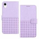 For iPhone XR Woven Embossed RFID Blocking Leather Phone Case(Purple) - 1
