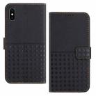 For iPhone X / XS Woven Embossed RFID Blocking Leather Phone Case(Black) - 1