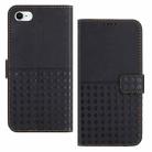 For iPhone SE 2022 / 7 / 8 Woven Embossed RFID Blocking Leather Phone Case(Black) - 1