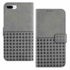 For iPhone 7 Plus / 8 Plus Woven Embossed RFID Blocking Leather Phone Case(Grey) - 1