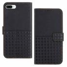 For iPhone 7 Plus / 8 Plus Woven Embossed RFID Blocking Leather Phone Case(Black) - 1