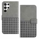 For Samsung Galaxy S24 Ultra 5G Woven Embossed RFID Blocking Leather Phone Case(Grey) - 1