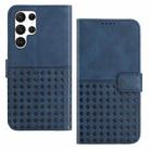 For Samsung Galaxy S24 Ultra 5G Woven Embossed RFID Blocking Leather Phone Case(Blue) - 1