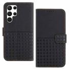 For Samsung Galaxy S24 Ultra 5G Woven Embossed RFID Blocking Leather Phone Case(Black) - 1