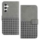 For Samsung Galaxy S23 FE 5G Woven Embossed RFID Blocking Leather Phone Case(Grey) - 1