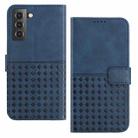 For Samsung Galaxy S22+ 5G Woven Embossed RFID Blocking Leather Phone Case(Blue) - 1