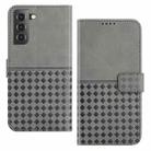 For Samsung Galaxy S22 5G Woven Embossed RFID Blocking Leather Phone Case(Grey) - 1
