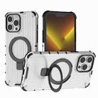 For iPhone 13 Pro Max Grating Holder Shockproof Phone Case(Transparent) - 1