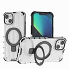 For iPhone 14 Grating Holder Shockproof Phone Case(Transparent) - 1