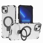 For iPhone 15 Plus / 14 Plus Grating Holder Shockproof Phone Case(Transparent) - 1