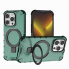 For iPhone 14 Pro Grating Holder Shockproof Phone Case(Green) - 1