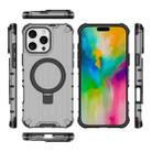 For iPhone 16 Pro Max Grating Holder Shockproof Phone Case(Transparent Black) - 3