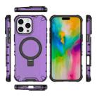 For iPhone 16 Pro Max Grating Holder Shockproof Phone Case(Purple) - 3