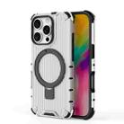 For iPhone 16 Pro Grating Holder Shockproof Phone Case(Transparent) - 1