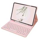 For Xiaomi Pad 6 / Pad 6 Pro 11 inch Wireless Bluetooth Keyboard Tablet Leather Case with Pen Slot(Pink) - 1