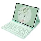 For Xiaomi Pad 6 / Pad 6 Pro 11 inch Round Cap Bluetooth Keyboard Tablet Leather Case with Pen Slot(Green) - 1