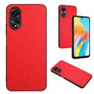For OPPO A38 4G/A18 4G Global R20 Leather Pattern Phone Single Case(Red) - 1