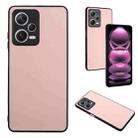 For Xiaomi Redmi Note 12 Pro 5G R20 Leather Pattern Phone Single Case(Pink) - 1