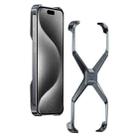 For iPhone 15 Pro Frameless X-shaped Metal Phone Case(Grey) - 1