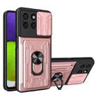 For Honor X8b Sliding Camshield TPU+PC Phone Case with Card Slot(Rose Gold) - 1