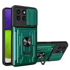 For Honor X8b Sliding Camshield TPU+PC Phone Case with Card Slot(Dark Green) - 1