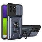 For Honor X8b Sliding Camshield TPU+PC Phone Case with Card Slot(Grey) - 1