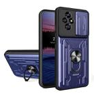 For Honor 200 Sliding Camshield TPU+PC Phone Case with Card Slot(Blue) - 1