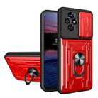 For Honor 200 Sliding Camshield TPU+PC Phone Case with Card Slot(Red) - 1