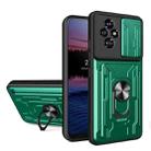 For Honor 200 Sliding Camshield TPU+PC Phone Case with Card Slot(Dark Green) - 1