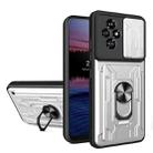 For Honor 200 5G Sliding Camshield TPU+PC Phone Case with Card Slot(White) - 1