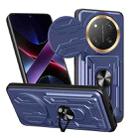 For Honor X60 Pro / X9c Sliding Camshield TPU+PC Phone Case with Card Slot(Blue) - 1